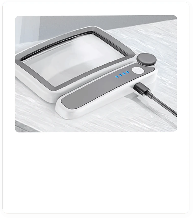 Loupe carrée rechargeable à LED