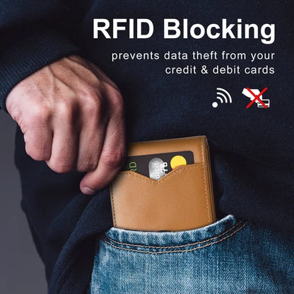 🔥 Porte-cartes de crédit en cuir et fibre de carbone avec protection RFID