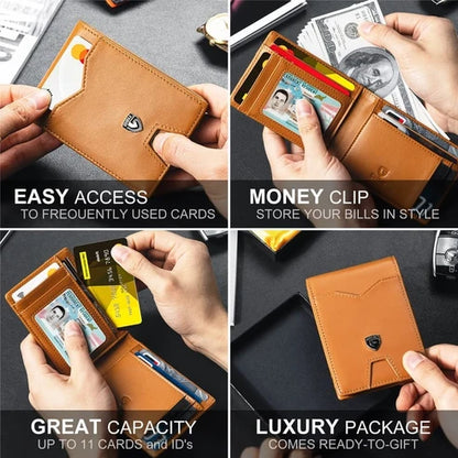🔥 Porte-cartes de crédit en cuir et fibre de carbone avec protection RFID