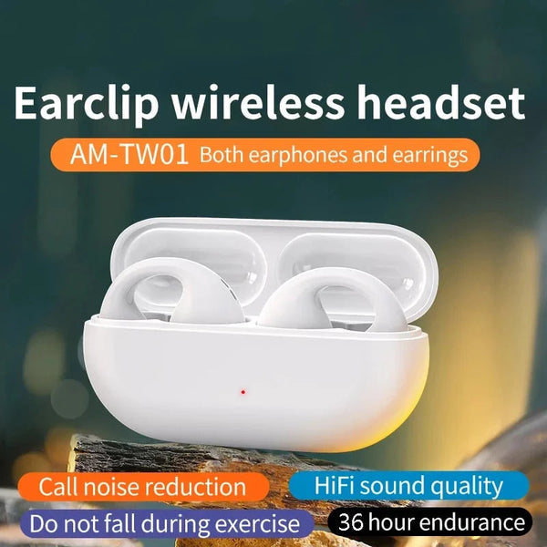 🎧Ecouteurs soniques™ | Des oreillettes sans fil à clipser qui ne tombent jamais，5.0 clip d'oreille stéréo haute qualité sonore, casque à conduction de gaz de sport
